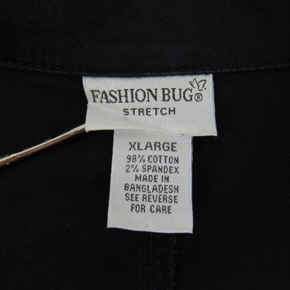 Fashion Bug Stretch Women's 2 Button w/Pockets Wide Cuff Black Blazer Size XL - Picture 12 of 12